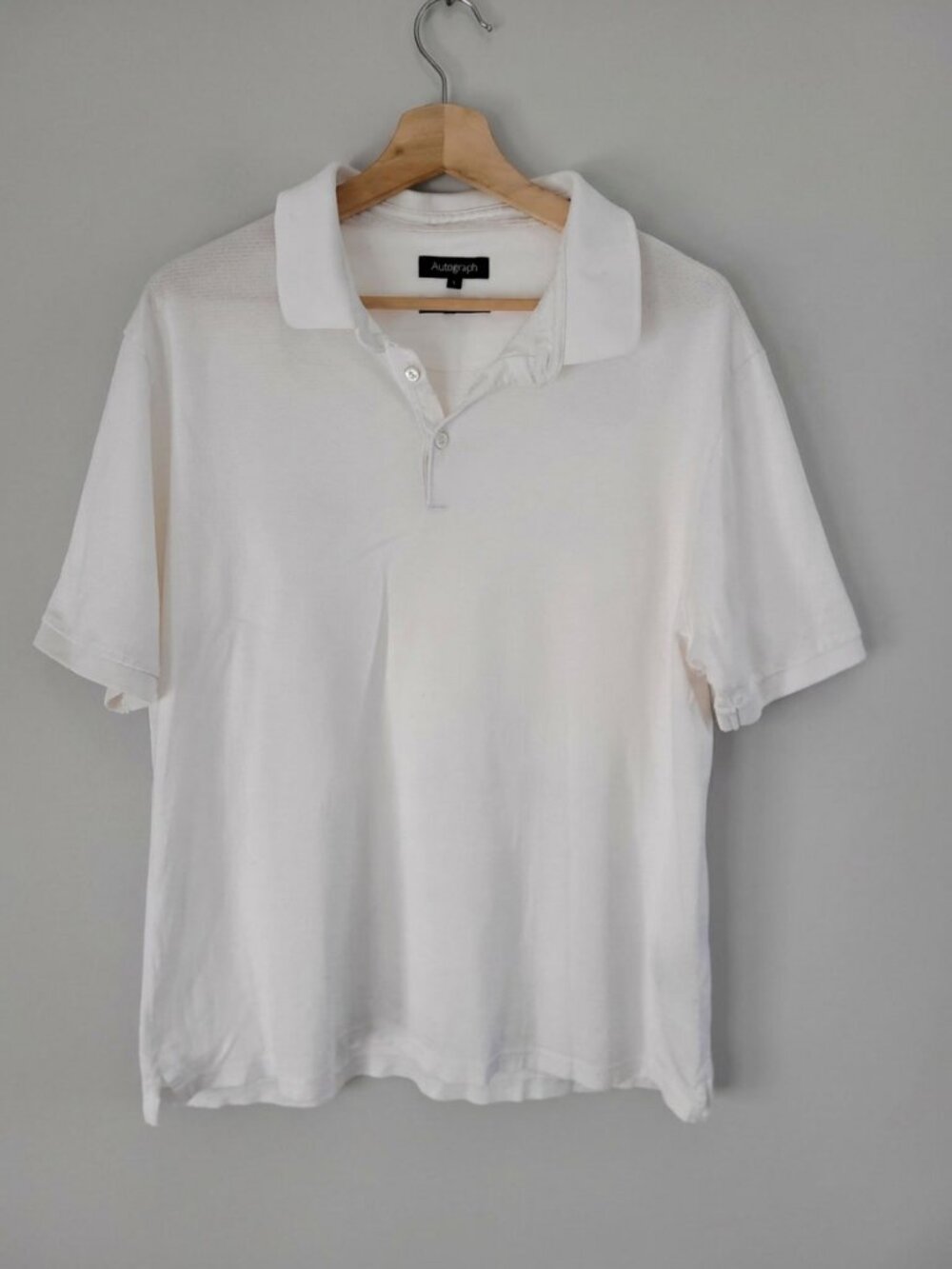 Marks & Spencer Autograph 100% Supima Cotton Polo Shirt White Size L